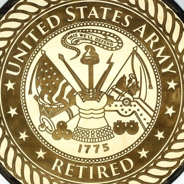 Retired US Army Plaque (Dark Backer) - Image 2