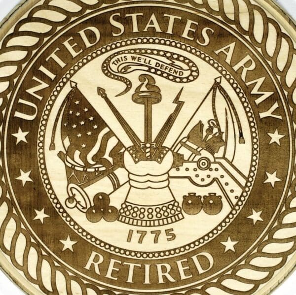 Retired US Army Plaque (Natural Backer) - Image 2