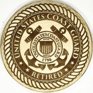 Retired US Coast Guard Plaque (Natural
  Backer)