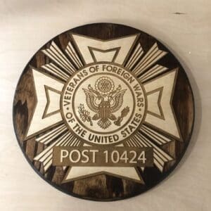Custom VFW Post Plaque (dark backer)