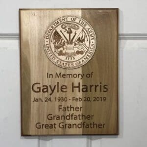 Custom Military Service Memorial Plaque