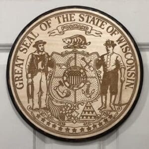 Great Seal of Wisconsin Plaque (dark  backer)