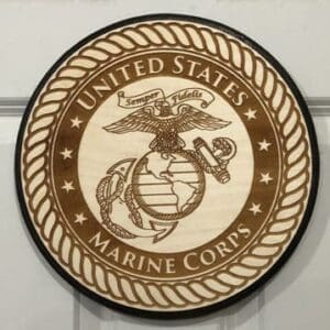 WC Version of the United States Marine
  Corps Plaque (dark backer)
