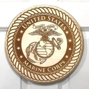 WC Version of the United States Marine  Corps Plaque (light backer)