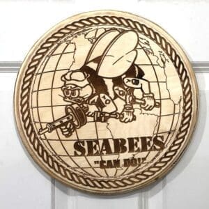 US SeaBees Plaque (Natural Backer)