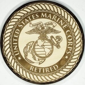 Retired US Marine Corps Plaque (Dark
  Backer)