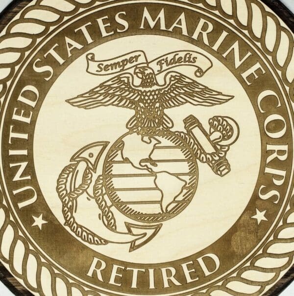 Retired US Marine Corps Plaque (Dark
  Backer) - Image 2