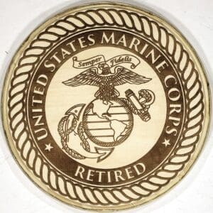 Retired US Marine Corps Plaque (Natural
  Backer)