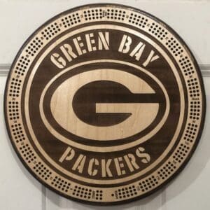 Green Bay Packers Cribbage Board | 3-Track, 120-Point Round Game with Pegs & Cards