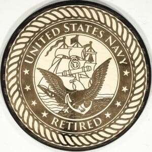 Retired US Navy Plaque (Dark Backer)