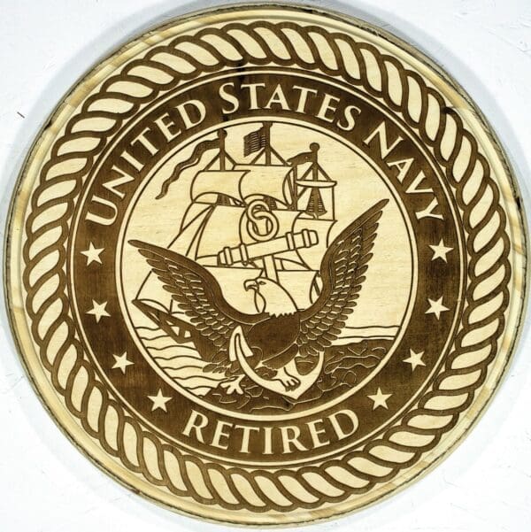 Retired US Navy Plaque (Natural Backer)
