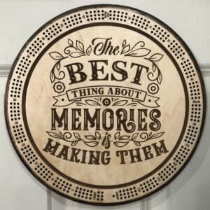 Making Memories Cribbage Board | 3-Track, 120-Point Round Game with Pegs & Cards