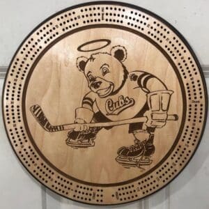 Hershey Cubs Cribbage Board | 3-Track, 120-Point Round Game with Pegs & Cards