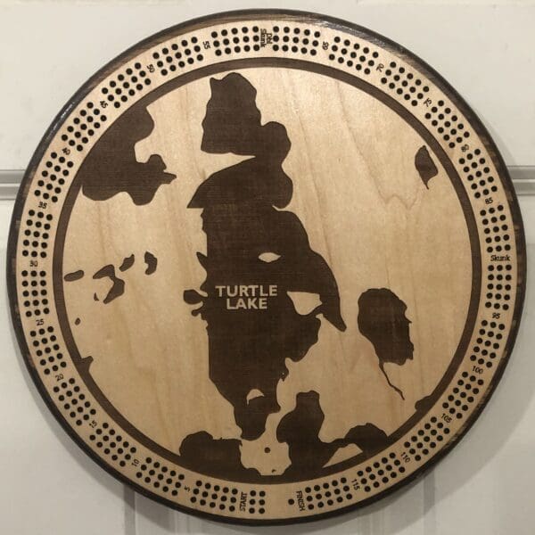 CUSTOM Lake Cribbage Board | 3-Track, 120-Point Round Game with Pegs & Cards - Image 2