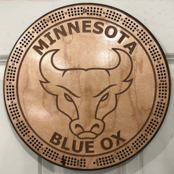 MN Blue Ox Cribbage Board – Round 3 Track 120 Points With Pegs