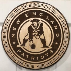 Minute Man Patriots Cribbage Board | 3-Track, 120-Point Round Game with Pegs & Cards