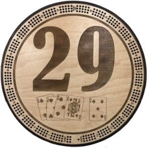 PERFECT HAND! 29 point Cribbage Board | 3-Track, 120-Point Round Game with Pegs & Cards