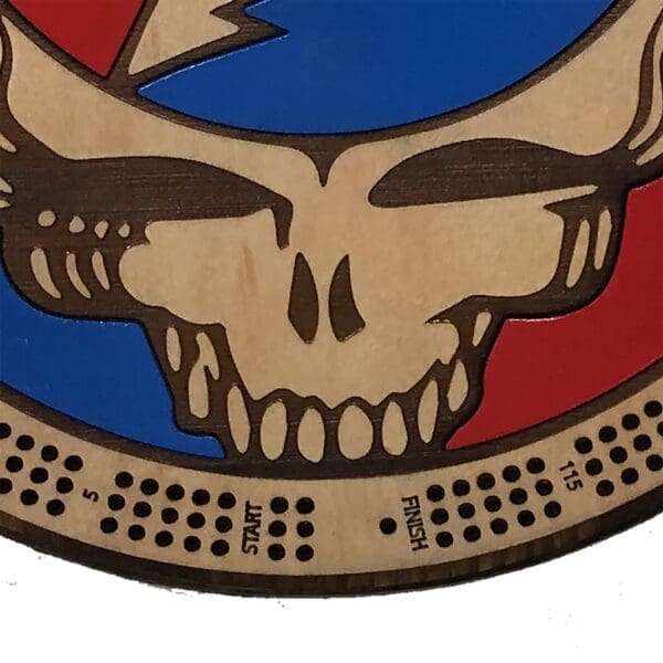 Grateful Dead Stealie Cribbage Board | 3-Track, 120-Point Round Game with Pegs & Cards - Image 7
