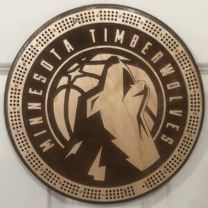 Minnesota Timberwolves Cribbage Board | 3-Track, 120-Point Round Game with Pegs & Cards