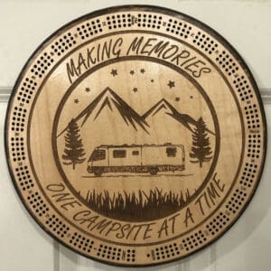 Motorhome Making Memories Cribbage Board | 3-Track, 120-Point Round Game with Pegs & Cards - Copy
