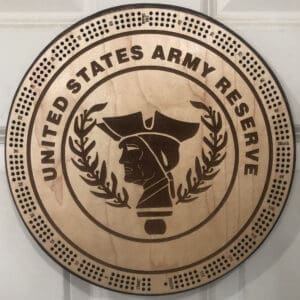 Army Reserve Cribbage Board | 3-Track, 120-Point Round Game with Pegs & Cards