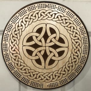 Celtic Knot Cribbage Board | 3-Track, 120-Point Round Game with Pegs & Cards - Copy