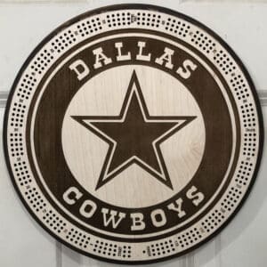 Dallas Cowboys Cribbage Board | 3-Track, 120-Point Round Game with Pegs & Cards