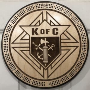Knights Of Columbus Cribbage Board | 3-Track, 120-Point Round Game with Pegs & Cards