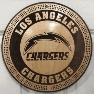 LA Chargers Cribbage Board | 3-Track, 120-Point Round Game with Pegs & Cards