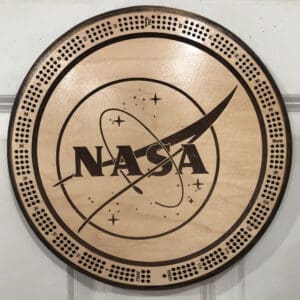 NASA Cribbage Board | 3-Track, 120-Point Round Game with Pegs & Cards