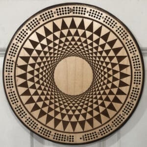 3d Pattern Cribbage Board | 3-Track, 120-Point Round Game with Pegs & Cards