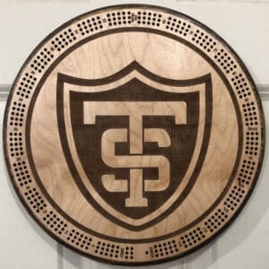 St. Thomas Cribbage Board | 3-Track, 120-Point Round Game with Pegs & Cards