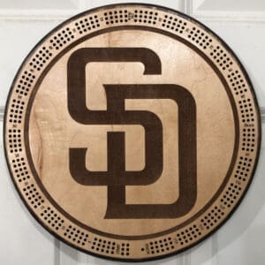 San Diego Padres Cribbage Board | 3-Track, 120-Point Round Game with Pegs & Cards