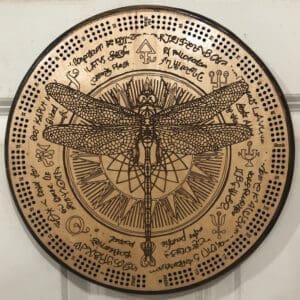 Dragonfly Cribbage Board | 3-Track, 120-Point Round Game with Pegs & Cards
