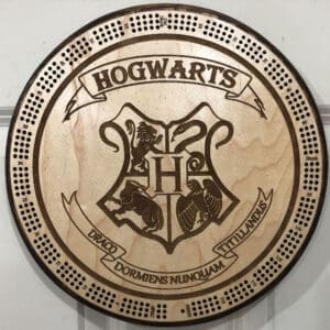 Hogwarts Cribbage Board | 3-Track, 120-Point Round Game with Pegs & Cards