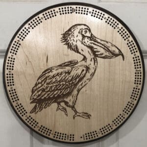 Pelican Cribbage Board | 3-Track, 120-Point Round Game with Pegs & Cards