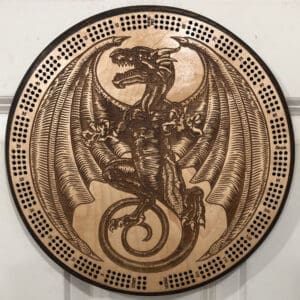 Mythical Dragon Cribbage Board | 3-Track, 120-Point Round Game with Pegs & Cards