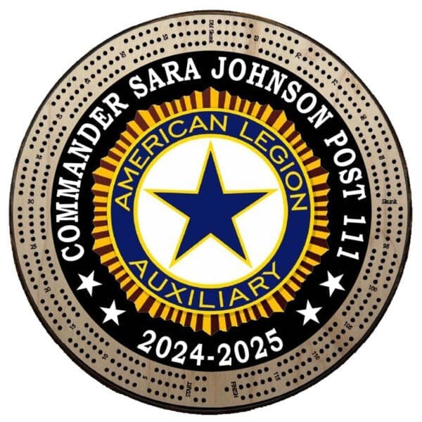 American Legion | Printed | C3: Commander Name, Post #, Dates Of Service | Cribbage Board