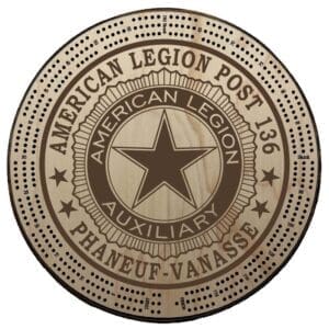Auxiliary (ALA) | Engraved | C2: Post #, Post Name | Cribbage Board
