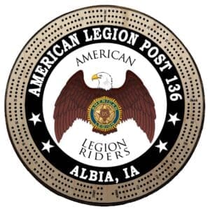 Riders | Printed | C1: Post #, Post City, State | Cribbage Board