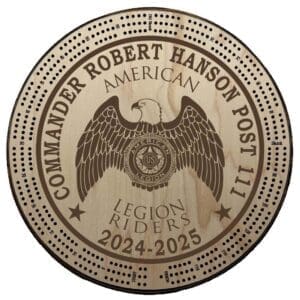 Riders | Engraved | C3: Commander Name, Post #, Dates Of Service | Cribbage Board