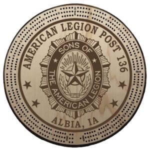 Sons (SAL) | Engraved | C1: Post #, Post City, State | Cribbage Board