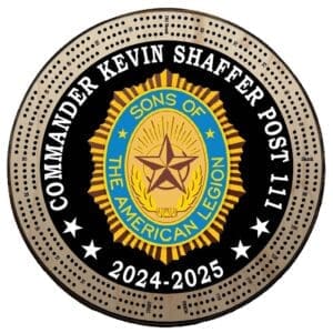 Sons (SAL) | Printed | C3: Commander Name, Post #, Dates Of Service | Cribbage Board