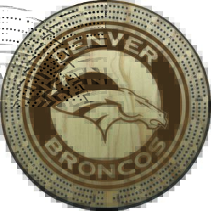 Denver Broncos Cribbage Board | 3-Track, 120-Point Round Game with Pegs & Cards