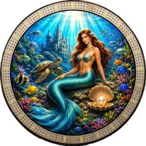 20inch COLOR 3 Track Mermaid Cribbage Board
